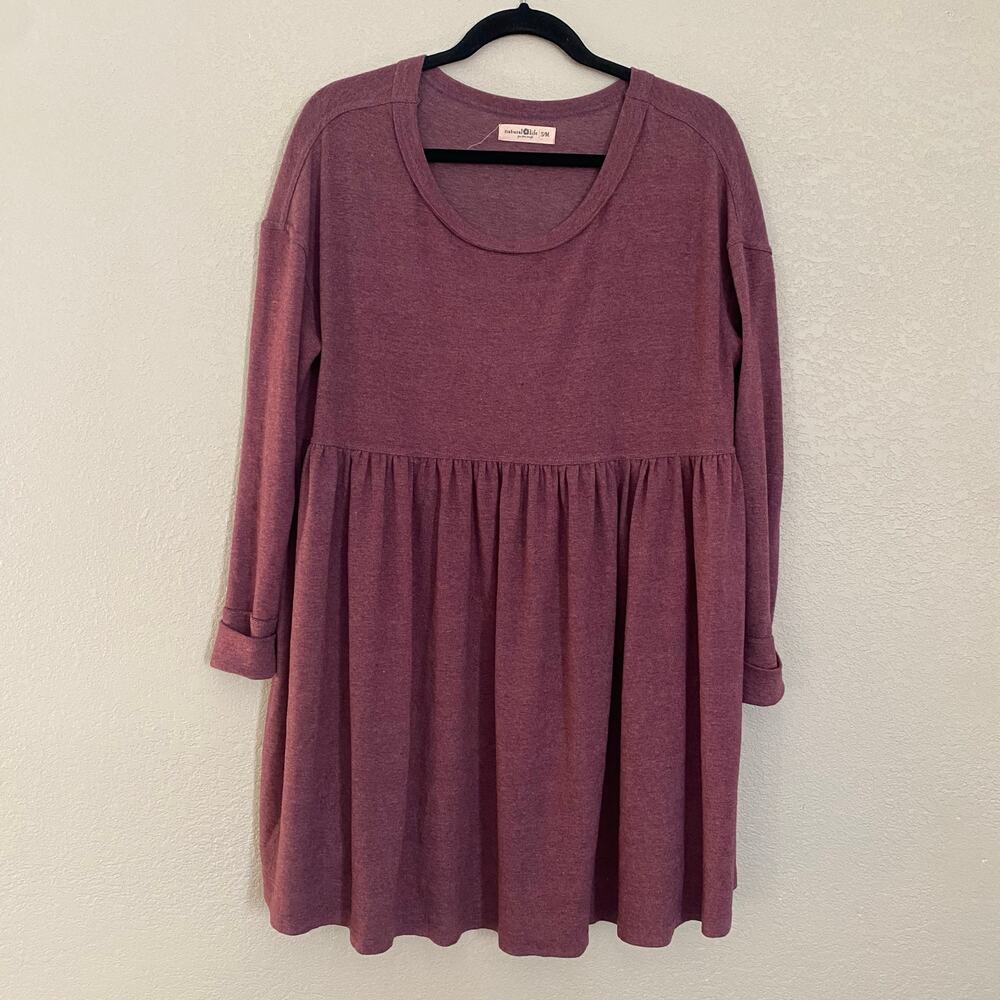 Natural Life Purple Long Sleeve Babydoll Mini Dress Women's size Small / Medium